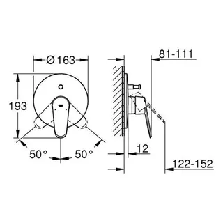 Grohe Eurodisc Cosmopolitan Badearmatur Fertigmontageset – Bild 2