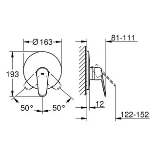 Grohe Eurodisc Cosmopolitan Brausearmatur Fertigmontageset – Bild 2