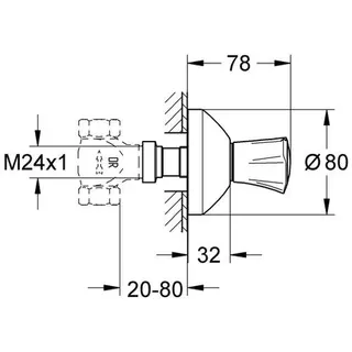 Grohe Costa Oberbau für Unterputz Ventil, Markierung rot – Bild 2