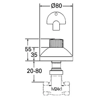 Grohe UP-Ventil-Oberbau 19840 20-80mm Steckschlüssel, chrom – Bild 2