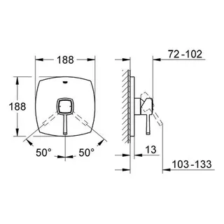 Grohe Grandera Brause Fertigmontageset für Rapido E chrom – Bild 2