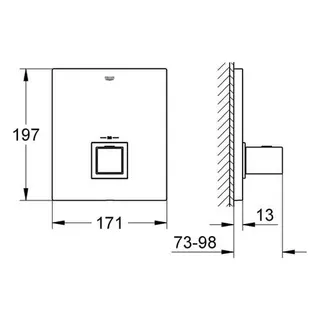 Grohe Grohtherm Cube Thermostat Zentralbatterie 19961 Fertigmontageset – Bild 2