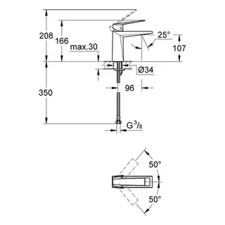 Grohe Allure Brilliant Waschtisch Armatur 23033 glatter Körper chrom – Bild 2