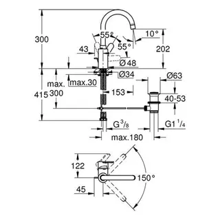 Grohe Waschtischmischer Eurostyle Cosmopolitan L-Size (chrom) – Bild 2