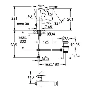 Grohe Allure Brilliant Einhand-Waschtischbatterie 23109 hohe Ausführung chrom – Bild 2