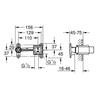 Grohe Unterputz Universal Einbaukörper 23200 für 2-Loch-Waschtisch-Wandbatterien – Bild 2