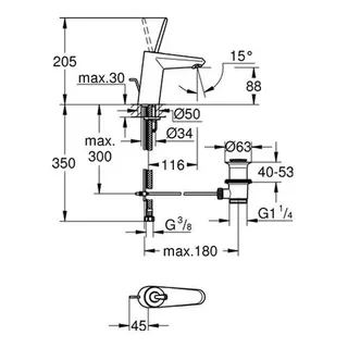 Grohe Eurodisc Joystick Waschtischbatterie DN15, Größe S, chrom – Bild 2