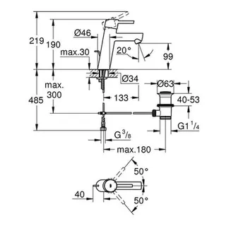 Grohe Concetto Waschtisch Armatur, mittelhohe Ausführung, chrom – Bild 2
