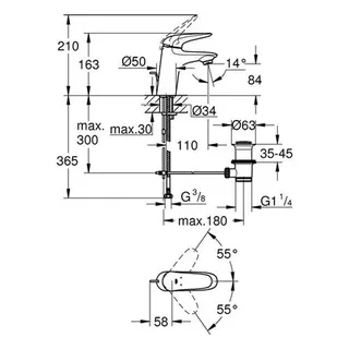 Grohe Eurostyle Waschtisch Armatur chrom, mit Ablaufgarnitur – Bild 2