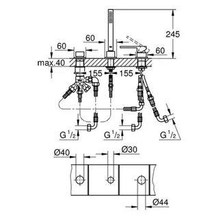 Grohe Plus 3-Loch Wannenkombination (chrom) – Bild 2