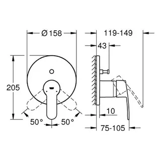 Grohe Eurostyle Cosmopolitan Wannenmischer Unterputz-Fertigset 24052 (chrom) – Bild 2