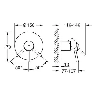 Grohe Concetto Brausemischer Unterputz-Fertigset 24053 (chrom) – Bild 2