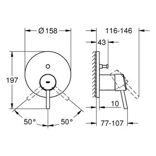 Grohe Concetto Wannenmischer Unterputz-Fertigset 24054 (chrom) – Bild 2