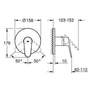 Grohe Eurodisc Cosmopolitan Brausemischer Unterputz-Fertigset 24055 (chrom) – Bild 2