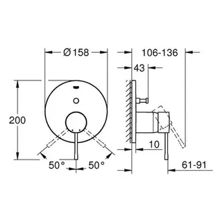 Grohe Essence Wannenmischer Unterputz-Fertigset 24058 (chrom) – Bild 2