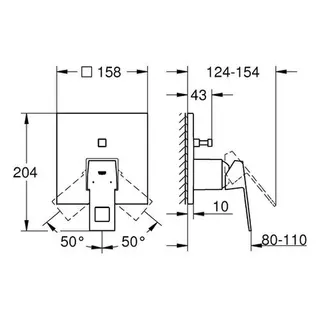 Grohe Eurocube Wannenmischer Unterputz-Fertigset 24062 (chrom) – Bild 2