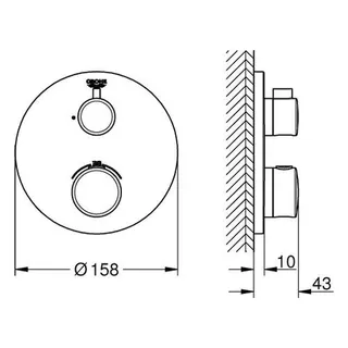Grohe Grohtherm Brausethermostat Unterputz-Fertigset 24075 (chrom) – Bild 2