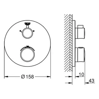 Grohe Grohtherm Wannenthermostat Unterputz-Fertigset 24076 (chrom) – Bild 2