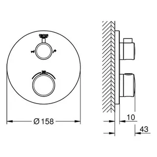 Grohe Grohtherm Wannenthermostat Unterputz-Fertigset 24077 (chrom) – Bild 2