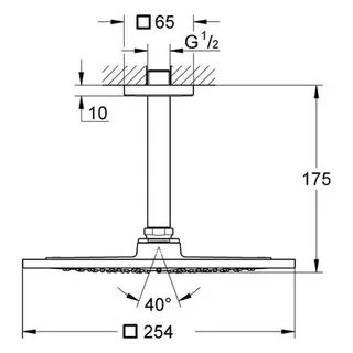 Grohe Rainshower F-Series 10" Kopfbrauseset Deckenauslass 142 mm – Bild 2