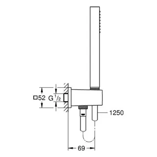 Grohe Euphoria Cube Stick Wandhalterset mit Wandanschlussbogen, chrom – Bild 2