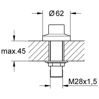 Grohe Schlauchdurchführung 27186, chrom – Bild 2
