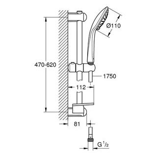 Grohe Euphoria Brausegarnitur Eco 600mm chrom – Bild 2