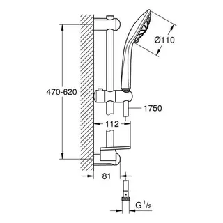 Grohe Euphoria 110 Massage Brausegarnitur 600mm mit Seifenschale, chrom – Bild 2