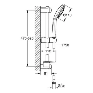 Grohe Euphoria Brausegarnitur Champagne 600mm chrom – Bild 2