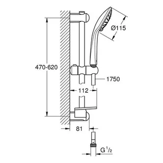 Grohe Euphoria 110 Duo Brausegarnitur Eco 600mm chrom – Bild 2