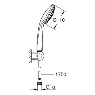 Grohe Euphoria 110 Champagne Wandhalterset 27355 Halter verstellbar, chrom – Bild 2