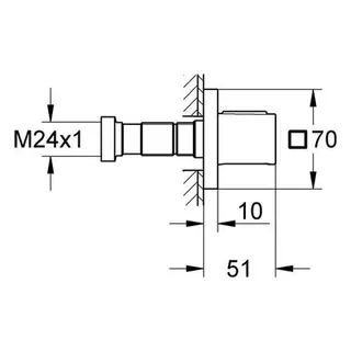 Grohe Grohtherm F Unterputzventil 27623 1-fach für Einbaubox 35028000, chrom – Bild 2