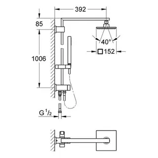 Grohe Euphoria Cube Duschsystem mit Umstellung chrom – Bild 2