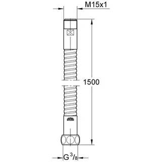 Grohe Brauseschlauch Metall 1500 mm für Spültisch Armaturen – Bild 2