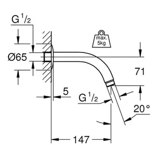 Grohe Relexa Brausearm Ausladung 152 mm chrom – Bild 2