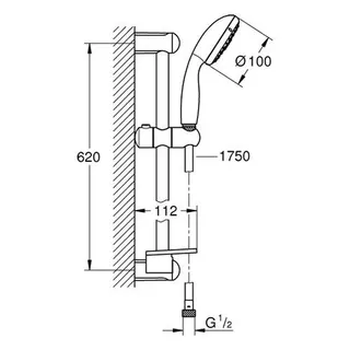 Grohe Brausestangenset Tempesta 100 mit 4 Strahlarten 600mm chrom – Bild 2