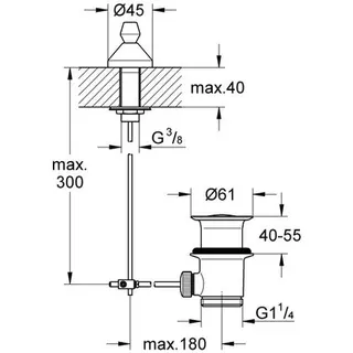 Grohe Zugstangen-Ablaufgarnitur 28900 für Waschtische 1 1/4" chrom – Bild 2