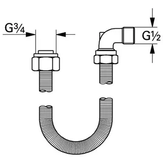 Grohe Talentofill Anschlussgarnitur mit 1,5m flexiblem Anschlußrohr DN20 – Bild 2