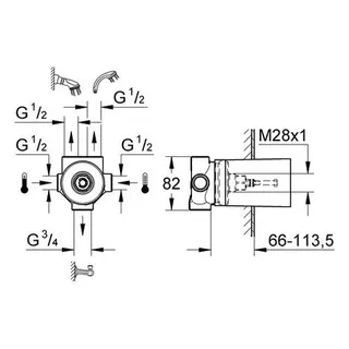 Grohe 5-Wege-Umstellung 29033 UP-Einbaukörper DN 15 – Bild 2
