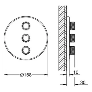 Grohe Grohtherm 3-Fach-Ventil Fertigset 29122 (hard graphite gebürstet) – Bild 2