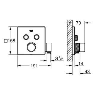 Grohe Grohtherm SmartControl Thermostat mit 2 Absperrventilen und integriertem Brausehalter – Bild 2