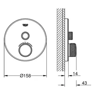 Grohe Grohtherm SmartControl Thermostat mit einem Absperrventil, Moon White, Yang White – Bild 2