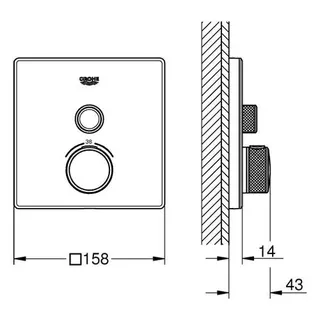 Grohe Grohtherm SmartControl Thermostat eckig Fertigset mit 1 Absperrventil moon white – Bild 2