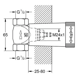 Grohe Unterputz Ventil mit Gewindeanschluß 1/2" ( DN 15 ) – Bild 2