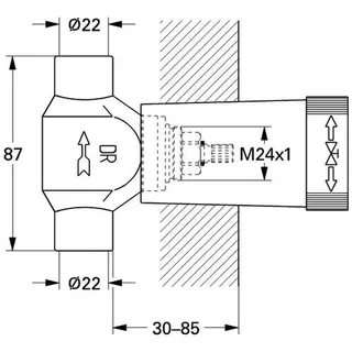 Grohe Unterputz Ventil mit Lötanschluß 22 mm – Bild 2