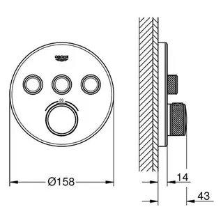 Grohe Grohtherm SmartControl Thermostat mit 3 Absperrventilen. moon white – Bild 2