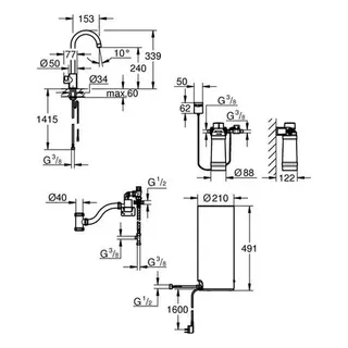 Grohe Standventil und Boiler Red Mono 30080 L-Size C-Auslauf chrom – Bild 2