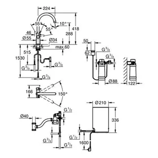 Grohe Armatur und Boiler Red Duo 30083 M-Size C-Auslauf chrom – Bild 2