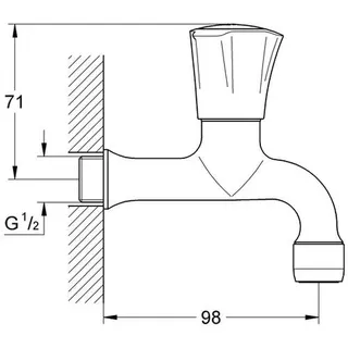 Grohe Costa Auslaufventil, Wandmontage, chrom – Bild 2