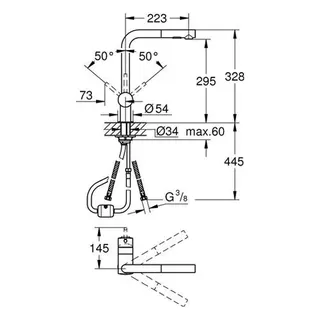 Grohe Minta Spültisch Armatur mit ausziehbare Spühlbrause chrom – Bild 2